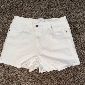 Women's White Denim Shorts stretch and curvy